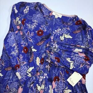 Nurture by Westbound Woman 1X Blue Floral Boho Blouse NWT Rayon Peasant Top Plus